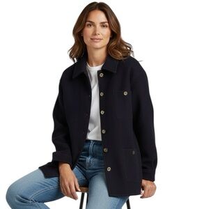 Herman Geist Wool Jacket Women’s Plum Dark Purple Button Up Coat Size L